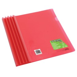 FOLDER CON BARRA BARRILITO QC1R ROJO TRANSPARENTE