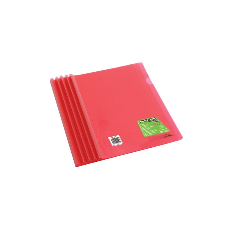 FOLDER CON BARRA BARRILITO QC1R ROJO TRANSPARENTE