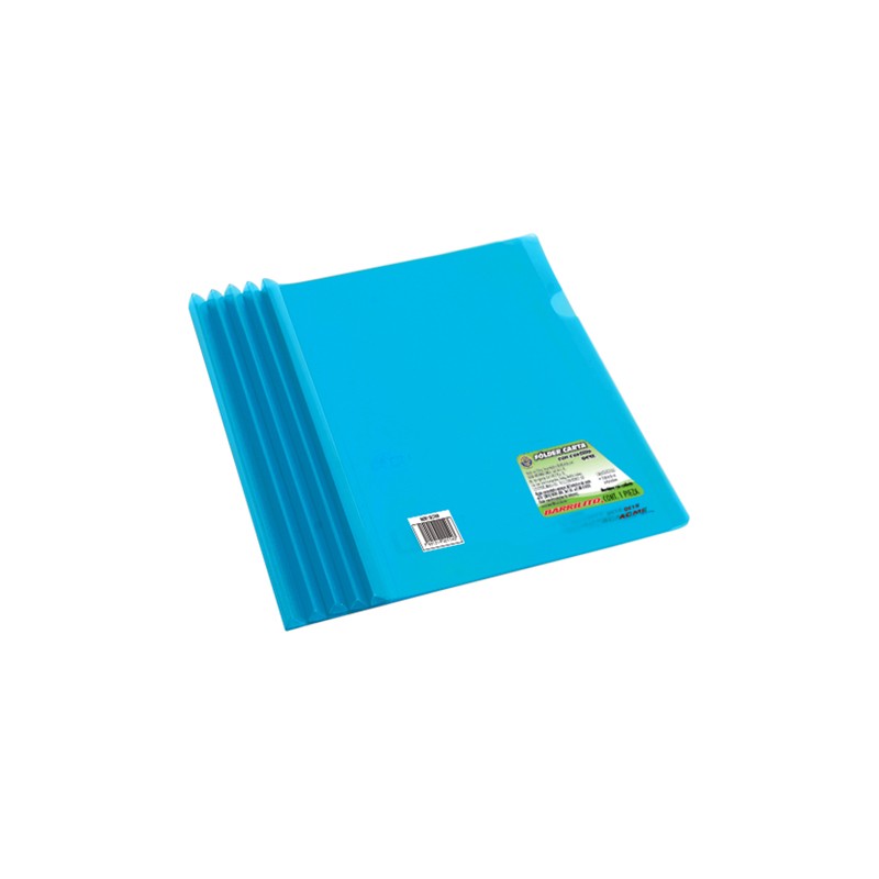 FOLDER CON BARRA BARRILITO QC1Z AZUL TRANSPARENTE