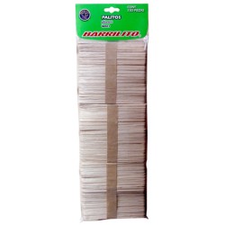 PALITOS PLANOS BARRILITO W-001 MADERA NATURAL BOLSA CON 150