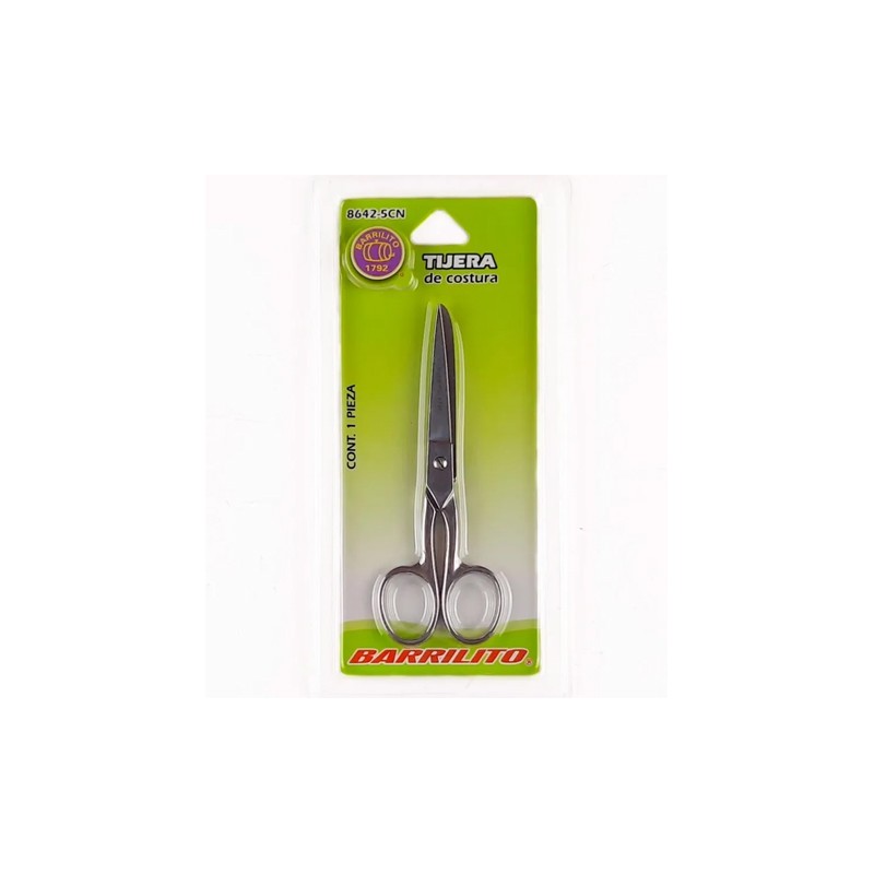 TIJERA BARRILITO ACERO FORJADO 5 PULGADAS 8642-5CN PARA USO EN OFICINA Y COSTURA
