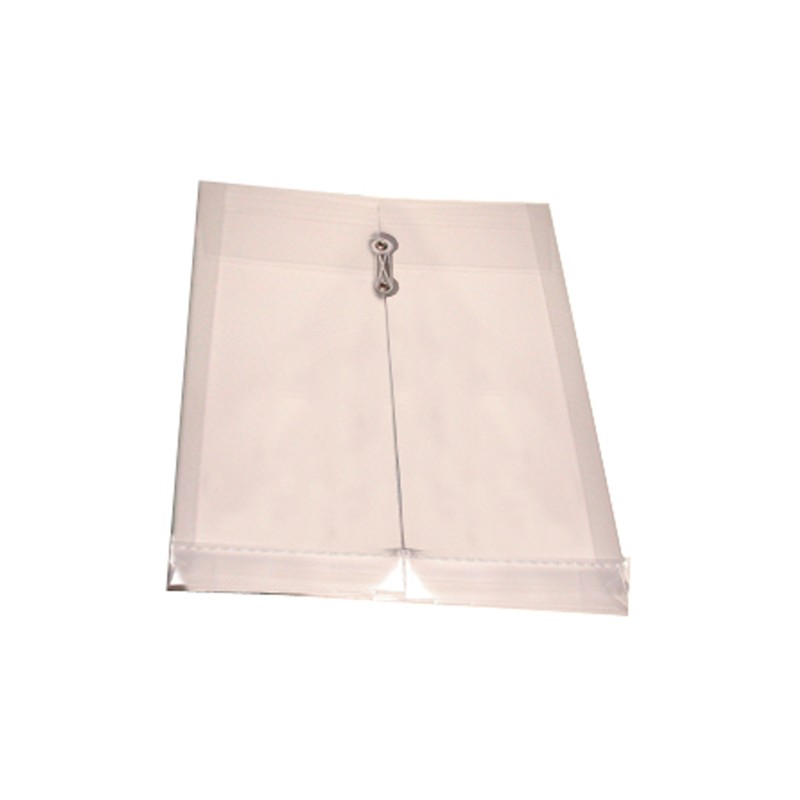 SOBRE PLASTICO CON RONDANA BARRILITO SBC CARTA VERTICAL TRANSPARENTE