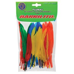 PLUMA PARA MANUALIDADES BARRILITO F009 COLORES SURTIDOS PAQUETE CON 60