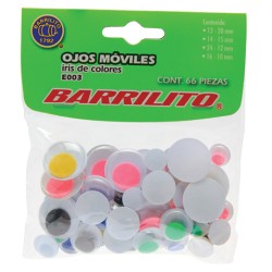 OJOS MOVILES BARRILITO E0031R15 COLORES SURTIDOS BOLSA CON 66