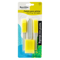 PALETA CON ESPONJA BARRILITO PAL-40 0793 PARA PINTAR KIT CON 3 FORMAS DIFERENTES