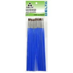 PINCEL PARA ACUARELA DELTA PD2 2 PAQUETE CON 25