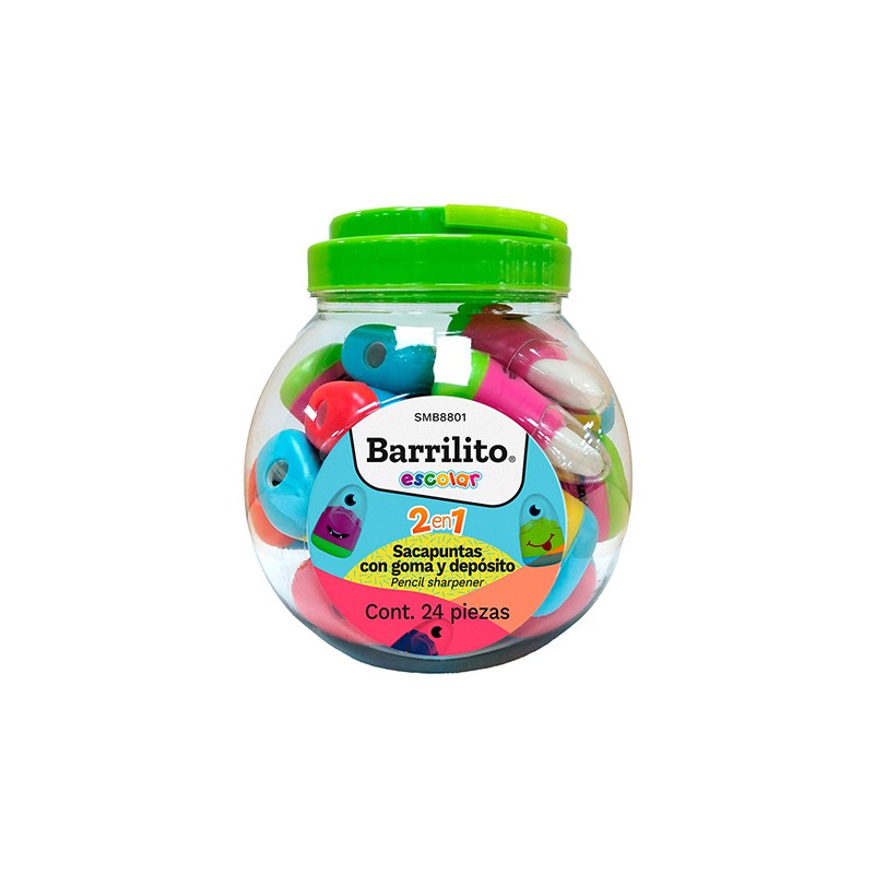 SACAPUNTAS CON DEPOSITO BARRILITO SMB8801 MARCIANO BOTE CON 24