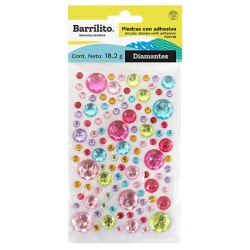 PIEDRAS DIAMANTE CON ADHESIVO BARRILITO PD8798 18.2 GRAMOS