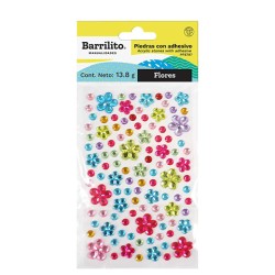 PIEDRAS FLORES CON ADHESIVO BARRILITO PF8797 13.8 GRAMOS