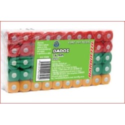 DADOS DE COLORES SOLIDOS BARRILITO DS16 16 MM. PAQUETE CON 100