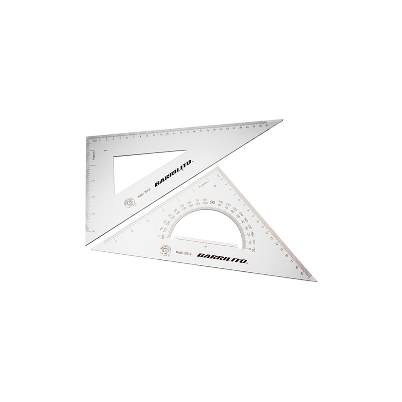 ESCUADRA GRADUADA BARRILITO 2036JE 35CM SEMIPROFESIONAL JUEGO DE 2