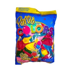 GLOBOS PARTY LOONS NO. 9 COLORES SURTIDOS BOLSA CON 100