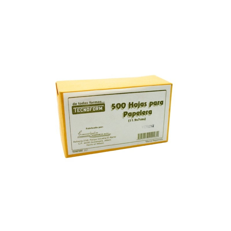 FORMA TECNOFORM  221 HOJAS PARA PAPELERA 11.9X7 CMS. PAQUETE CON 500