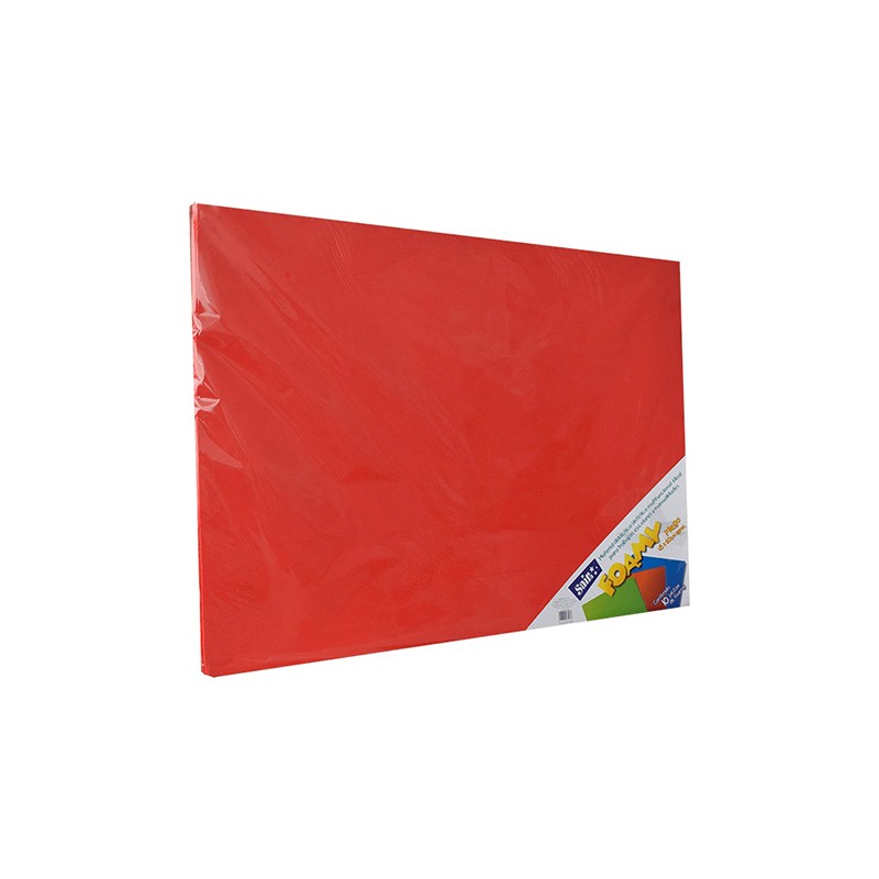 HOJA FOMI SAIRA LISO 43X56 CMS 477301 ROJO #01 PAQUETE CON 10 PIEZAS