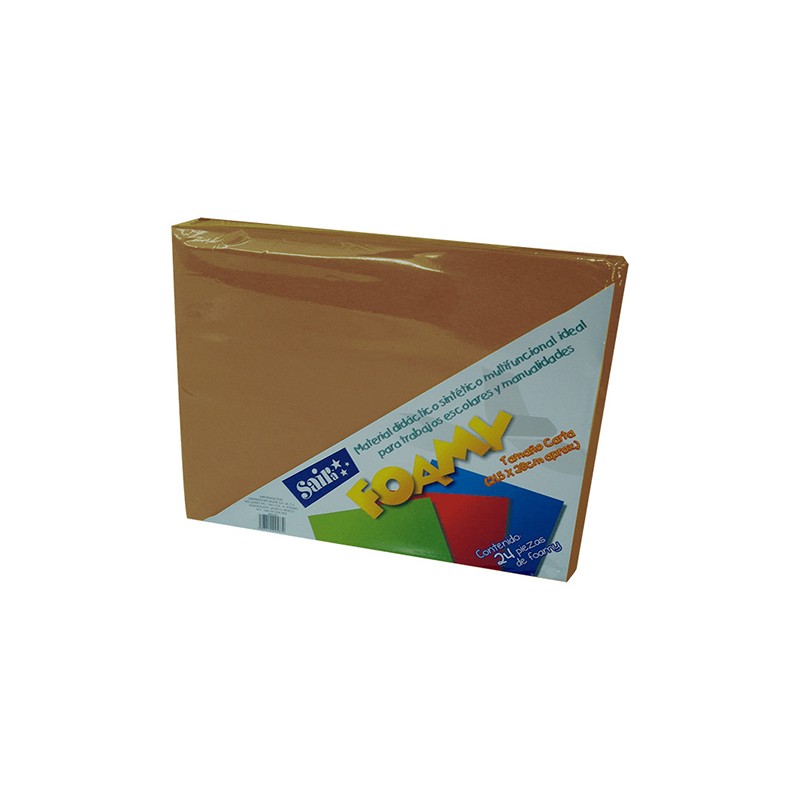 HOJA FOMI SAIRA LISO TAMAÑO CARTA 477215  CAFE #15 28 X 21.5 PAQUETE CON 24 PIEZAS