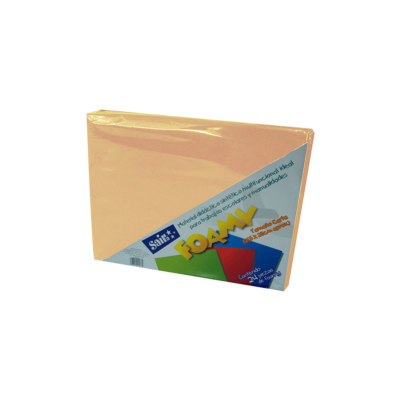 HOJA FOMI SAIRA LISO T/C 477213 CARNE #13 28 X 21.5 CM PAQUETE CON 24 PIEZAS