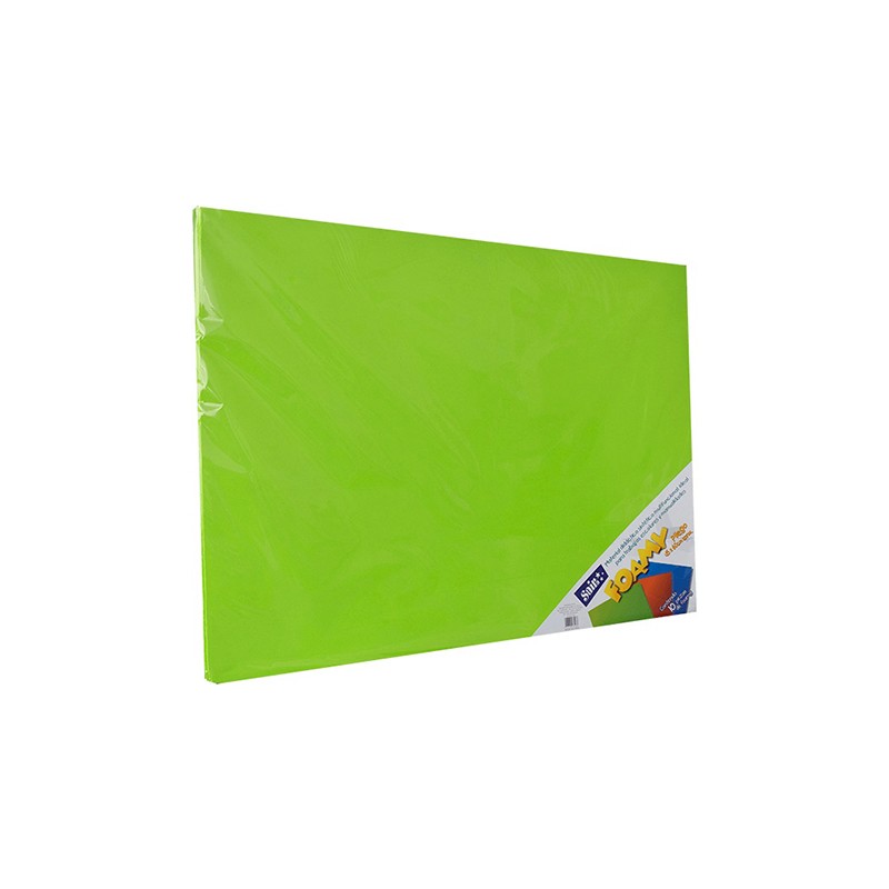 HOJA FOMI SAIRA LISO 43X56 CMS 477328 VERDE LIMON #28 PAQUETE CON 10 PIEZAS