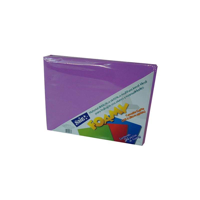 HOJA FOMI SAIRA LISO TAMAÑO CARTA 477222 MORADO #22 28 X 21.5 CM PAQUETE CON 24 PIEZAS