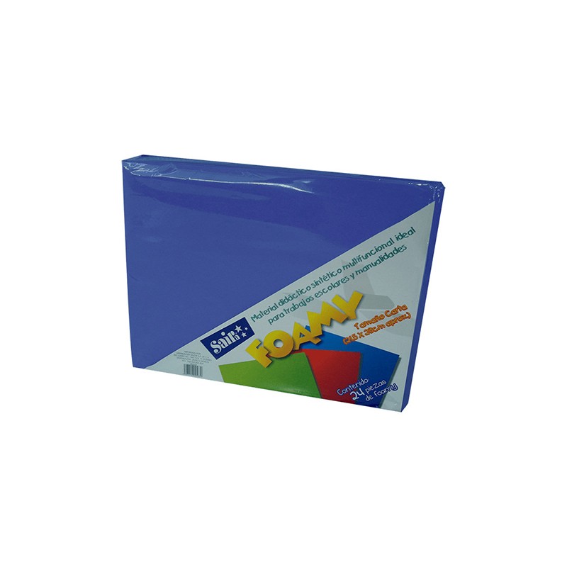 HOJA FOMI SAIRA LISO TAMAÑO CARTA 477227 AZUL MARINO #27 28 X 21.5 CM PAQUETE CON 24 PIEZAS