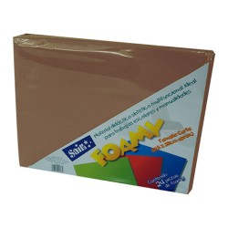 HOJA FOMI SAIRA LISO TAMAÑO CARTA 477214 CHOCOLATE #14 28 X 21.5 CM PAQUETE CON 24 PIEZAS