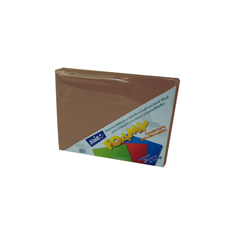 HOJA FOMI SAIRA LISO TAMAÑO CARTA 477214 CHOCOLATE #14 28 X 21.5 CM PAQUETE CON 24 PIEZAS