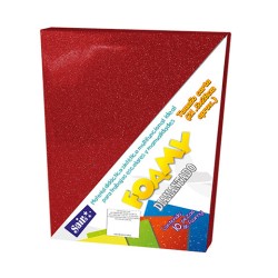 HOJA FOMI SAIRA DIAMANTADO TAMAÑO CARTA 478001 ROJO #01 PAQUETE CON 10 PIEZAS