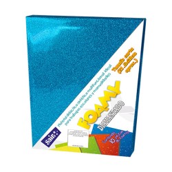 HOJA FOMI SAIRA DIAMANTADO TAMAÑO CARTA 478018 AZUL CIELO #18 PAQUETE CON 10 PIEZAS