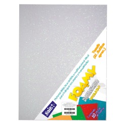 HOJA FOMI SAIRA DIAMANTADO TAMAÑO CARTA 478036 BLANCO IRISADO #36 PAQUETE CON 10 PIEZAS