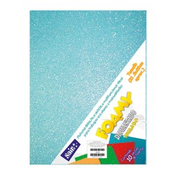HOJA FOMI SAIRA DIAMANTADO TAMAÑO CARTA 478041 AZUL PASTEL #41 IRISADO PAQUETE CON 10 PIEZAS