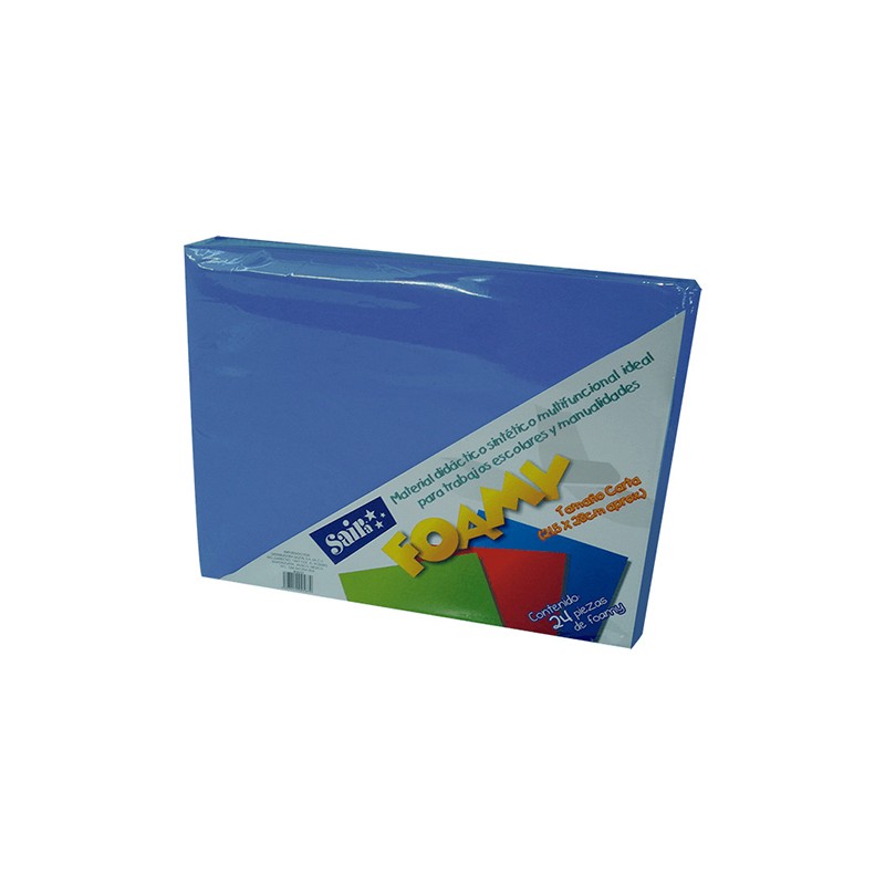 HOJA FOMI SAIRA LISO TAMAÑO CARTA 477226 AZUL REY #26 28X21.5 CM PAQUETE CON 24 PIEZAS
