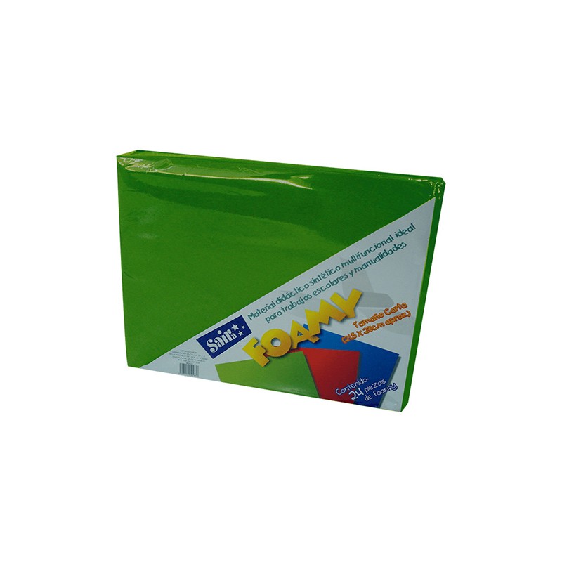 HOJA FOMI SAIRA LISO TAMAÑO CARTA 477230 VERDE BANDERA #30 28X21.5 CM PAQUETE CON 24 PIEZAS