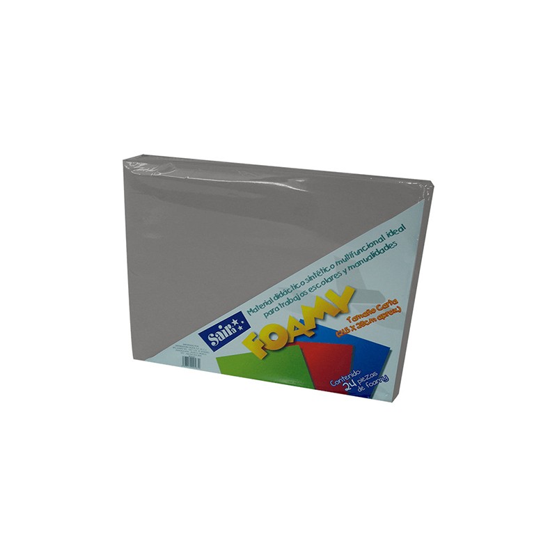 HOJA FOMI SAIRA LISO TAMAÑO CARTA 477219 GRIS #19 28X21.5 CM PAQUETE CON 24 PIEZAS