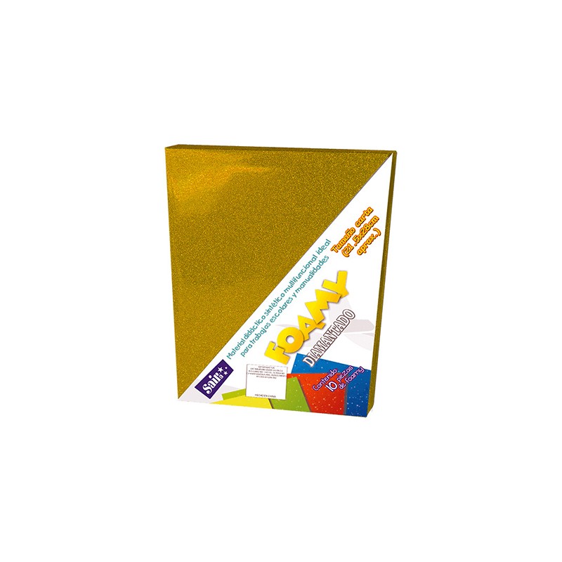 HOJA FOMI SAIRA DIAMANTADO TAMAÑO CARTA 478028 DORADO #28 PAQUETE CON 10 PIEZAS
