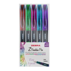 PLUMA FUENTE ZEBRA ZFOUNTAIN 9001-56 ESTUCHE CON 5 COLORES