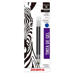 REPUESTO PARA ROLLERBALL ZEBRA JK G-301 600-20 PUNTO MEDIANO COLOR NEGRO BLISTER CON 2