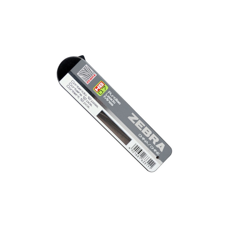 PUNTILLAS ZEBRA 0901 7MM TUBO CON 12 MINAS