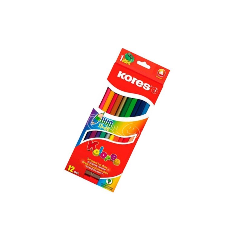 COLORES KORES TRIANGULAR DUO CAJA CON 12 24