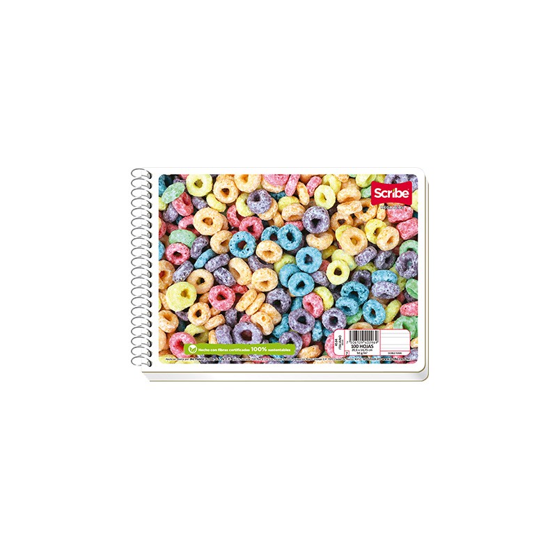 CUADERNO CON ESPIRAL FORMA ITALIANA SCRIBE ESCOLARMEGA 4532 100 HOJAS CUADRO 5 MM.