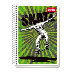 CUADERNO CON ESPIRAL FORMA FRANCESA SCRIBE ESCOLAR MEGA 4543 100 HOJAS CUADRO 7 MM.