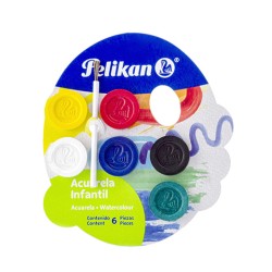 ACUARELA INFANTIL PELIKAN PALETA DE CARTON CON 6 COLORES
