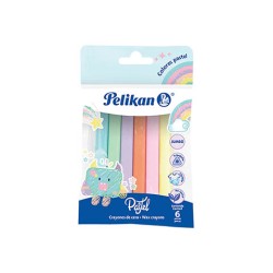 CRAYONES PELIKAN TRIANGULAR JUMBO PASTEL BOLSA CON 6